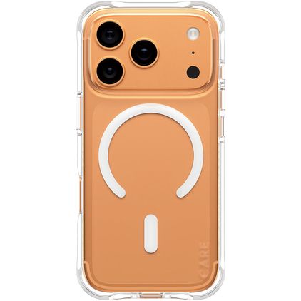 CARE by PanzerGlass Fashionable Transparent iPhone 17 Pro Silicone MagSafe Coque arrière - Transparent