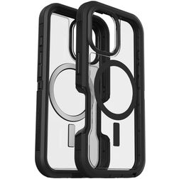 OtterBox Defender iPhone 16 MagSafe Plastique rigide Coque arrière Antichoc - Transparent / Noir