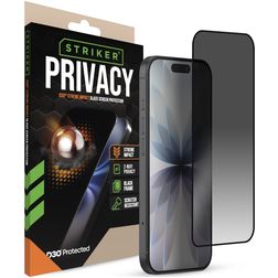 Striker Xtreme Impact Privacy iPhone 18 Pro Verre trempé Protection d'écran Confidentialité - Compatible Coque - Noir