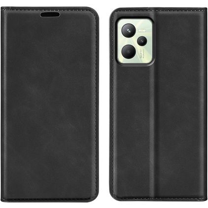 Mobigear Retro Slim Realme C35 Étui Portefeuille - Noir
