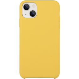 Mobigear Rubber Touch Coque iPhone 15 Coque arrière en Silicone - Jaune