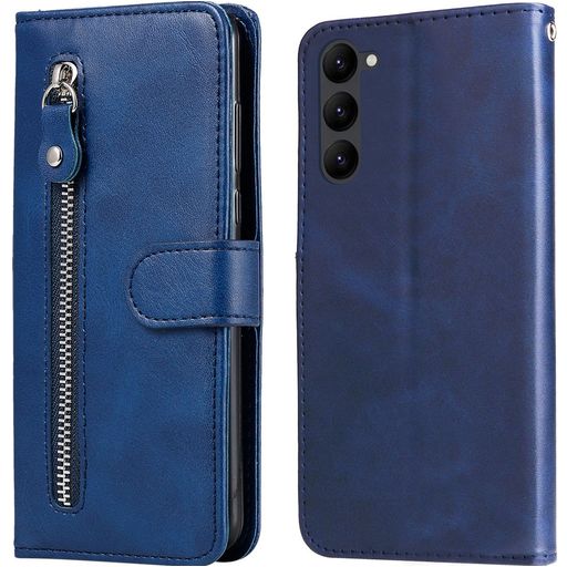 Mobigear Zipper Housse Samsung Galaxy S23 Etui Porte-Monnaie - Bleu