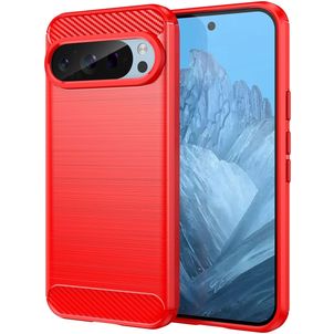 Mobigear Brushed Slim Coque Google Pixel 9 Coque arrière en TPU Souple - Rouge