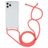 Mobigear Lanyard iPhone 12 Pro Max Coque avec cordon en TPU Souple - Transparent / Rouge
