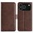 Mobigear Slim Magnet Housse iPhone 17 Pro Etui Porte-Monnaie - Marron