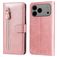 Mobigear Zipper Housse iPhone 17 Pro Max Etui Porte-Monnaie - Rose doré