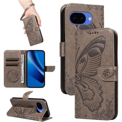 Mobigear Butterfly Housse Google Pixel 10a Etui Porte-Monnaie - Gris