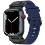 Mobigear Explorer Bracelet Silicone Apple Watch Fermeture boucle ardillon - 49/46/45/44 mm - Noir / Bleu