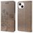 Mobigear Flowers Housse iPhone 14 Etui Porte-Monnaie - Gris