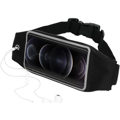 Mobiparts Comfort Fit Belt Brassard Téléphone iPhone 12 Pro Max Ceinture Coque de Sport en Neoprène - Noir