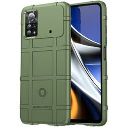 Mobigear Rugged Shield POCO X4 Pro 5G TPU souple Coque arrière Antichoc - Vert