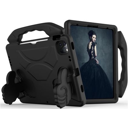 Mobigear Thumbs Up Coque iPad Pro 11 Pouces (2022) Coque de tablette pour enfants avec Poignée Enfants en EVA - Noir