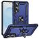 Mobigear Armor Ring Coque Samsung Galaxy S25 Edge Coque arrière Rigide Anti-Chocs avec Anneau-Support - Bleu