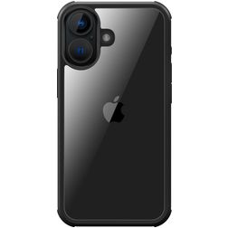 Valenta Full Cover Coque iPhone 16 Coque arrière en Verre trempé Anti-Chocs - Noir