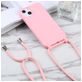 Mobigear Lanyard iPhone 16 Coque avec cordon en Silicone - Rose