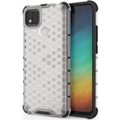 Mobigear Honeycomb Transparent Xiaomi Redmi 9C Plastique rigide Coque arrière Antichoc - Transparent