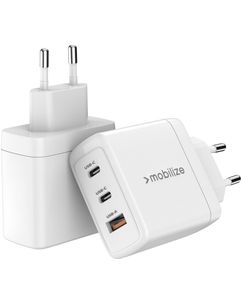 Mobilize - Triple USB / USB-C Chargeur Power Delivery 65W - Blanc