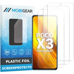 Mobigear POCO X3 Protection d'écran Film - Compatible coque (Lot de 3)