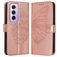 Mobigear Butterfly Housse OPPO Reno 12 Pro Etui Porte-Monnaie - Rose doré