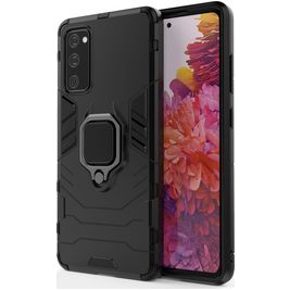 Mobigear Armor Ring Coque Samsung Galaxy S20 FE Coque arrière Rigide Anti-Chocs avec Anneau-Support - Noir