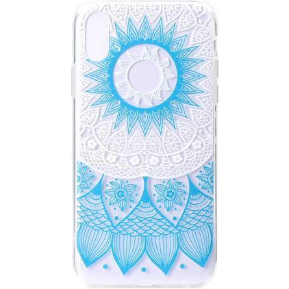 Mobigear Design Coque iPhone XS Max Coque arrière en TPU Souple - Mandala Blue