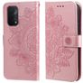 Mobigear Flowers Housse OPPO A74 5G Etui Porte-Monnaie - Rose doré