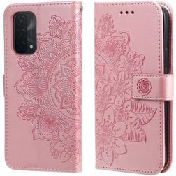 Mobigear Flowers Housse OPPO A74 5G Etui Porte-Monnaie - Rose doré