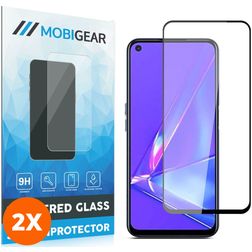 Mobigear Premium OPPO A92 Verre trempé Protection d'écran - Compatible Coque - Noir (Lot de 2)