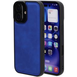 Mobiparts Classic iPhone 16 MagSafe TPU / Similicuir Coque arrière - Sapphire Blue