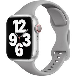Mobigear Sport Slim Bracelet Silicone Apple Watch Fermeture à clou et passant - 42/41/40/38 mm - Gris