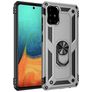 Mobigear Armor Ring Samsung Galaxy A71 Plastique rigide Coque arrière Antichoc avec bague de maintien - Argent