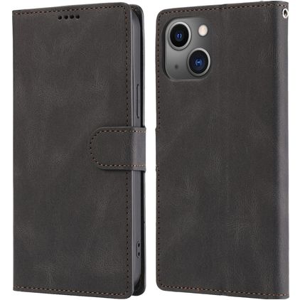 Mobigear Wallet 30 Housse iPhone 14 Plus Etui Porte-Monnaie - Noir