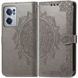 Mobigear Mandala Housse OnePlus Nord CE 2 Etui Porte-Monnaie - Gris