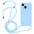 Mobigear Lanyard iPhone 15 Coque avec cordon en Silicone - Bleu
