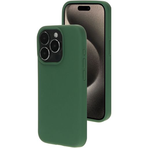 Mobiparts Coque iPhone 15 Pro Coque arrière en Silicone - Forest Green