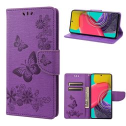 Mobigear Butterfly Housse Samsung Galaxy M53 Etui Porte-Monnaie - Violet