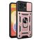 Mobigear Armor Ring Cam Slide Motorola Edge 40 Pro Plastique rigide Coque arrière Antichoc avec bague de maintien et cache caméra coulissant - Rose doré