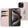 Mobiparts Classic Wallet Housse iPhone 15 Pro Etui Porte-Monnaie - Rose