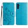 Mobigear Flowers Housse Samsung Galaxy A36 Etui Porte-Monnaie - Bleu
