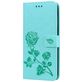 Mobigear Roses Housse Samsung Galaxy J6 Plus Etui Porte-Monnaie - Turquoise