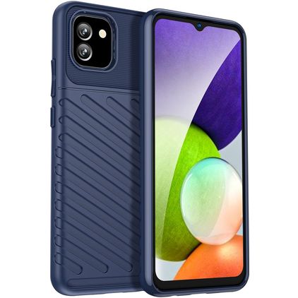 Mobigear Groove Coque Samsung Galaxy A03 Coque arrière en TPU Souple - Bleu
