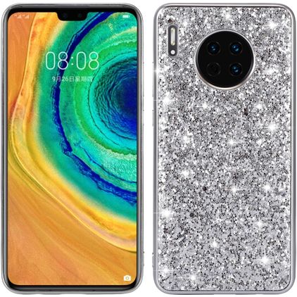 Mobigear Glitter Coque Huawei Mate 30 Coque arrière Rigide - Argent