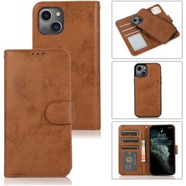 Mobigear Wallet Housse iPhone 13 Mini Etui avec Coque Détachable Porte-Monnaie - Marron