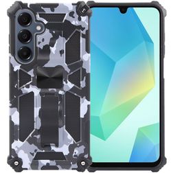 Mobigear Armor Stand Samsung Galaxy A16 Plastique rigide Coque arrière Antichoc avec béquille - Gris