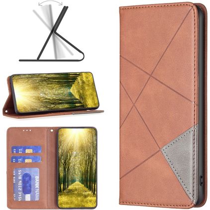 Mobigear Rhombus Slim Housse Xiaomi Redmi Note 11E Etui - Marron