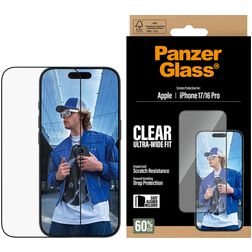 PanzerGlass Ultra-Wide Fit iPhone 17 Verre trempé Protection d'écran - Compatible coque + Cadre de pose