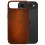 Mobilize Premium Coque iPhone Air MagSafe Coque arrière en Cuir Véritable - Burned Cognac