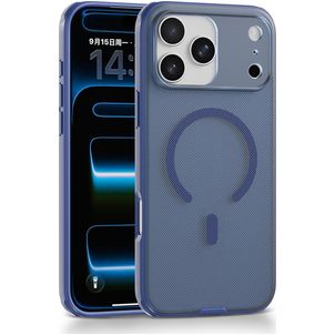 Mobigear Shockproof Grip Coque iPhone 17 Pro MagSafe Coque arrière Rigide - Bleu