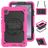 Mobigear SureGrip Xtreme Samsung Galaxy Tab A11 Plastique rigide / Silicone Coque arrière + Bandoulière + Support - Rose