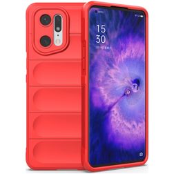 Mobigear Bumpy Coque OPPO Find X5 Pro Coque arrière en TPU Souple - Rouge